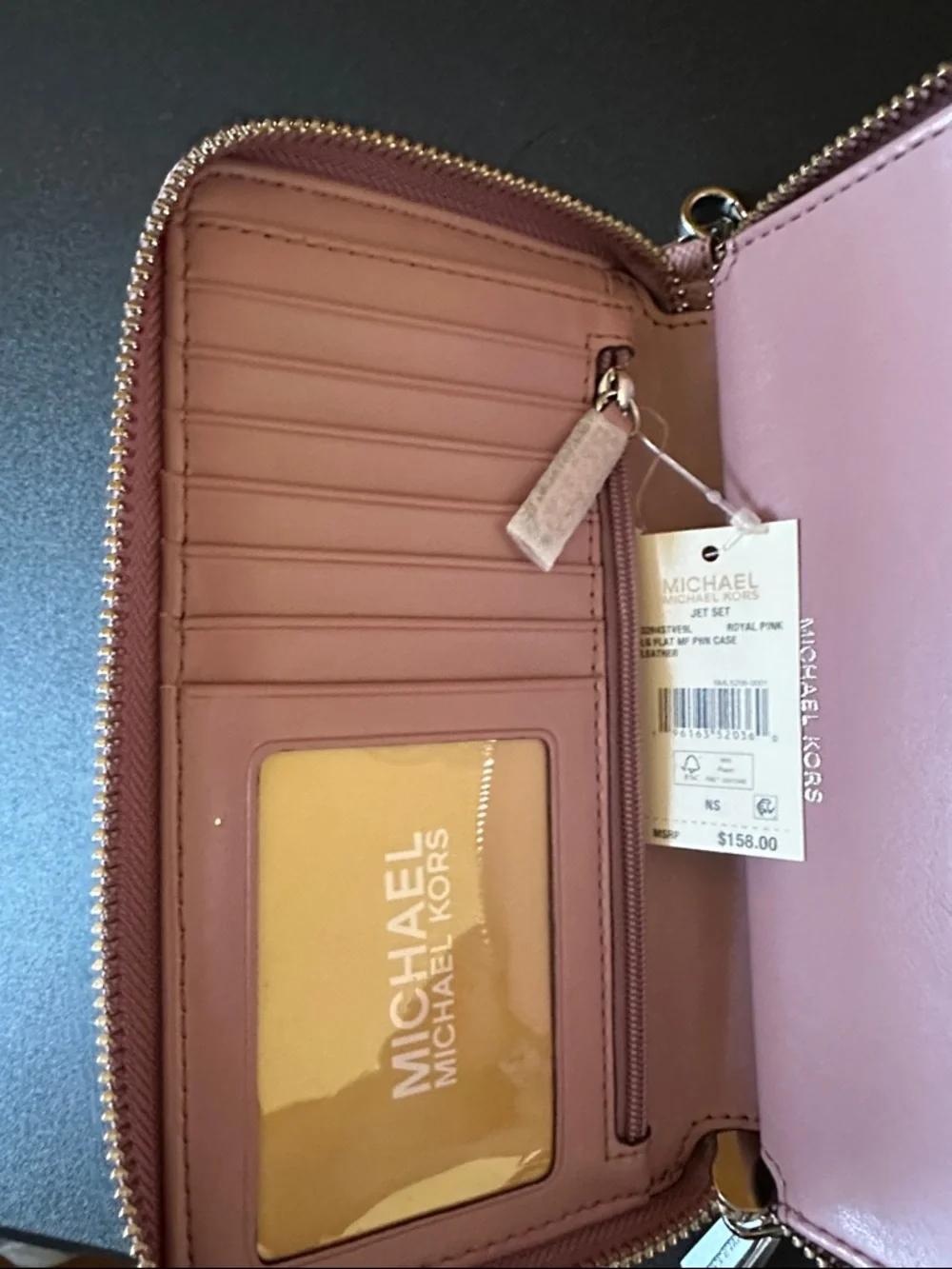 Michael Kors Blush Pink Zip Wristlet Wallet with Gold Hardware - Picture 5 of 6
